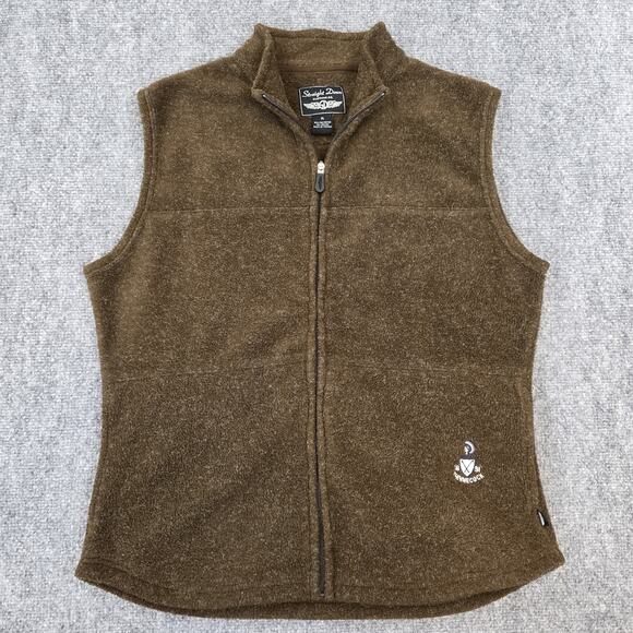 Straight Down Vest Womens XL Brown Fleece Shinnecock Golf 1891 Full Zip Pockets - Picture 1 of 16
